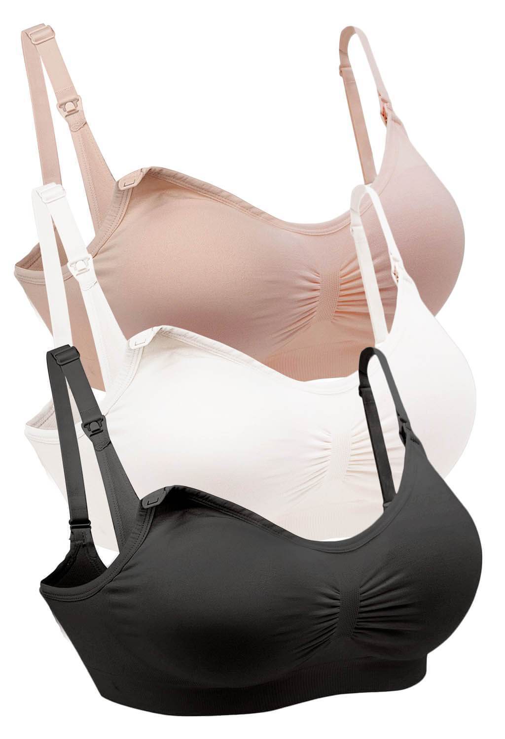 4-Pack Of Women's Seamless Nursing Bras, No Wires, Removable Pads