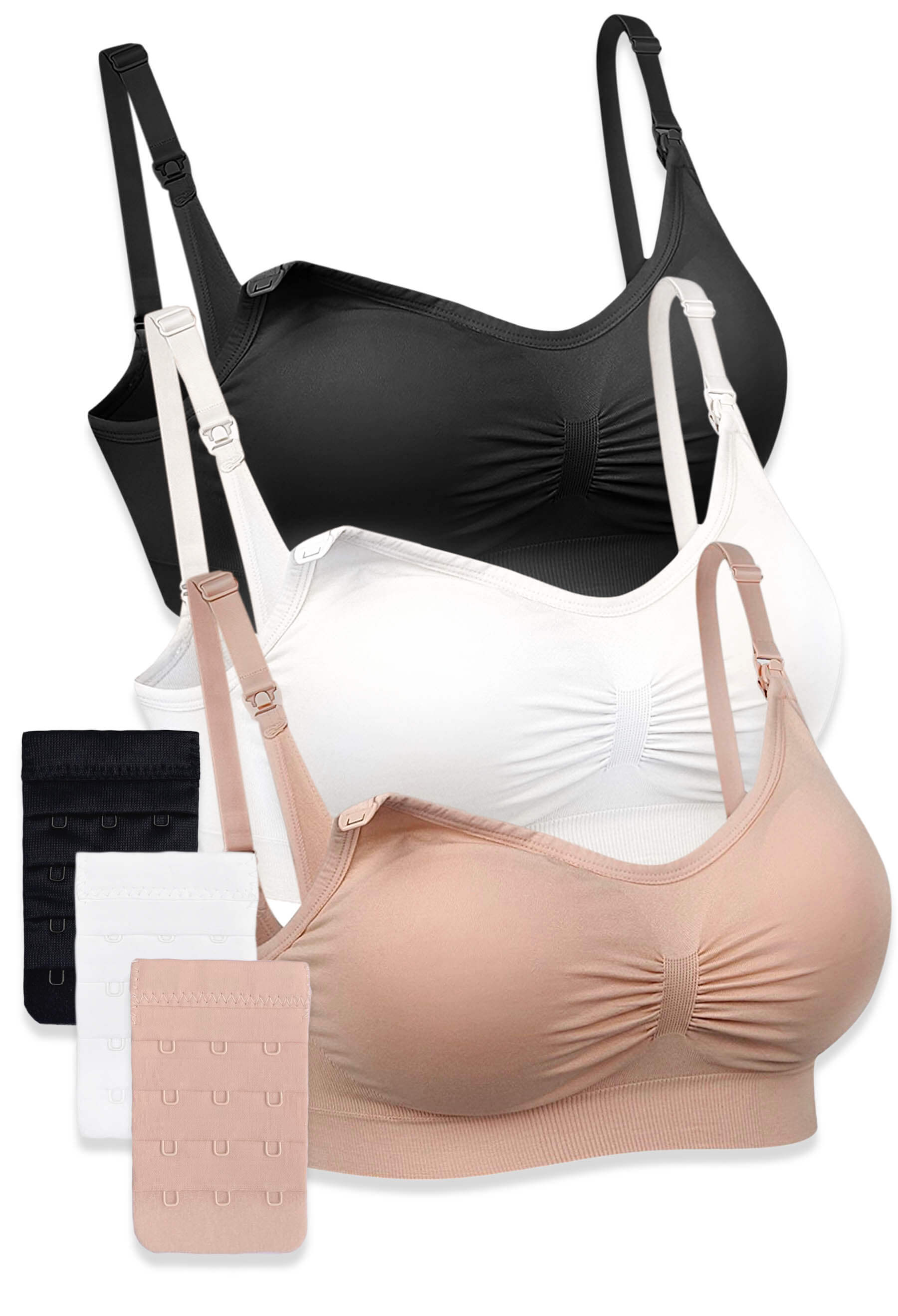 Women Pack of 3 Soft Comfortable 3 by 4 Hooks Bra Extender Plus Size Mesh  Top