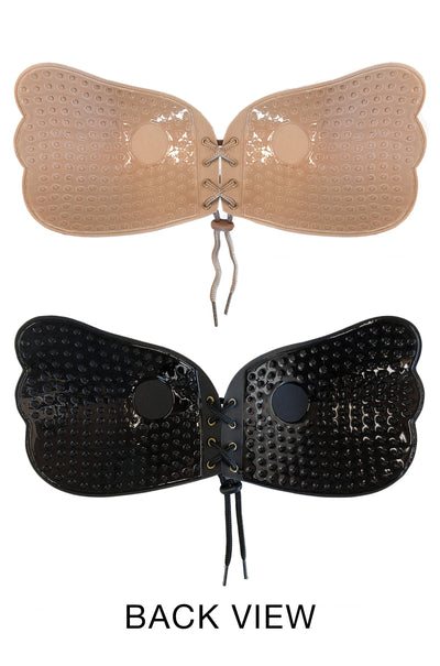 Black and Nude Push Up Stick On Bra