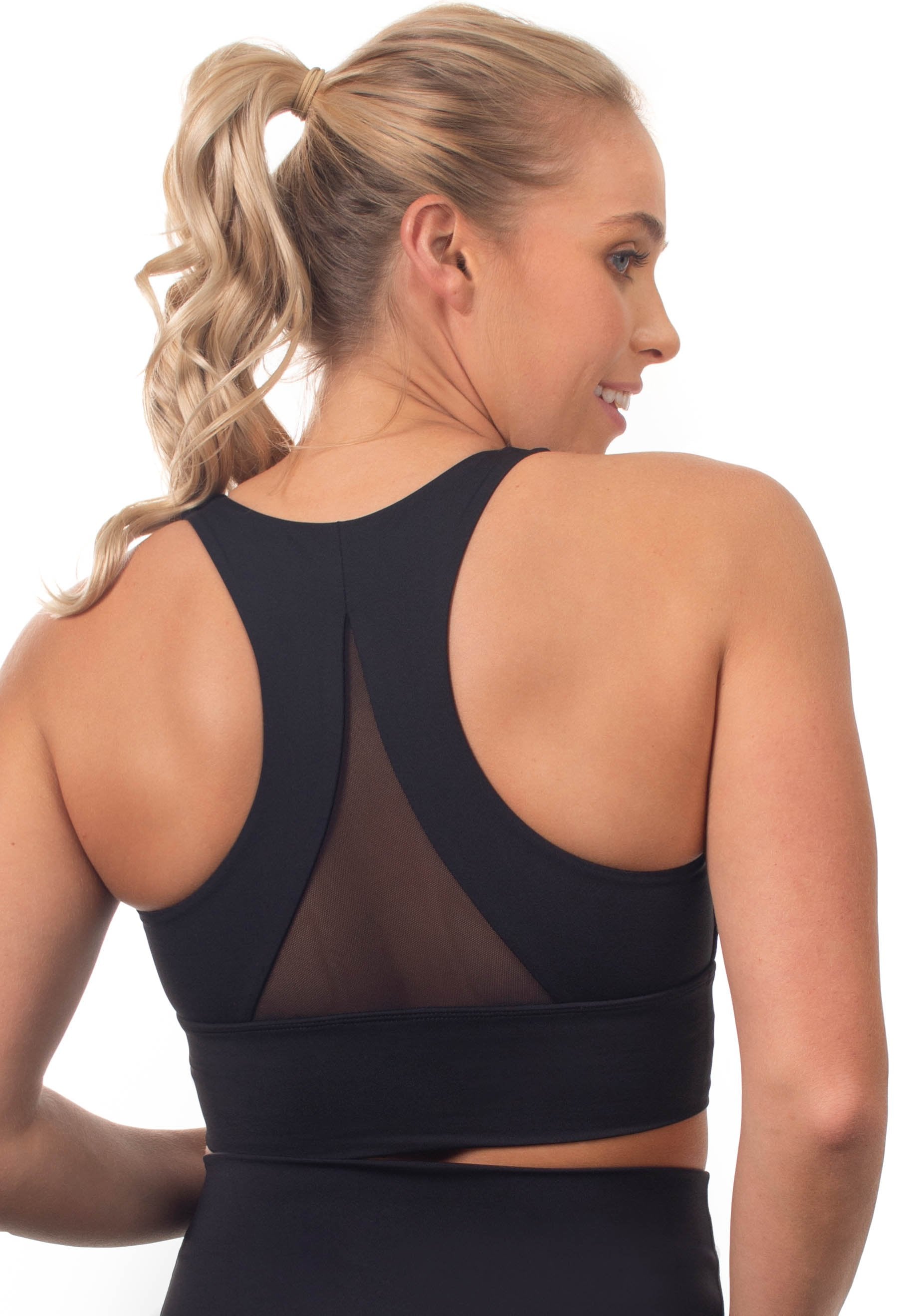 Women's Zip Front Sports Bra Post-surgery Removable Pads Active Sports Bra-black