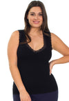 Luxury Cotton Rich Lace Curvy Tank Top