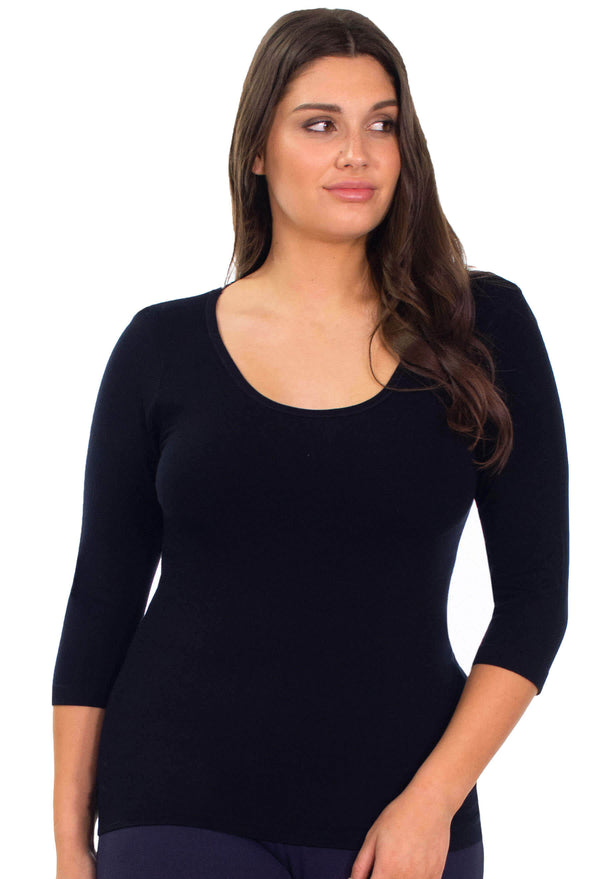 Curvy Bamboo 3/4 Sleeve Top