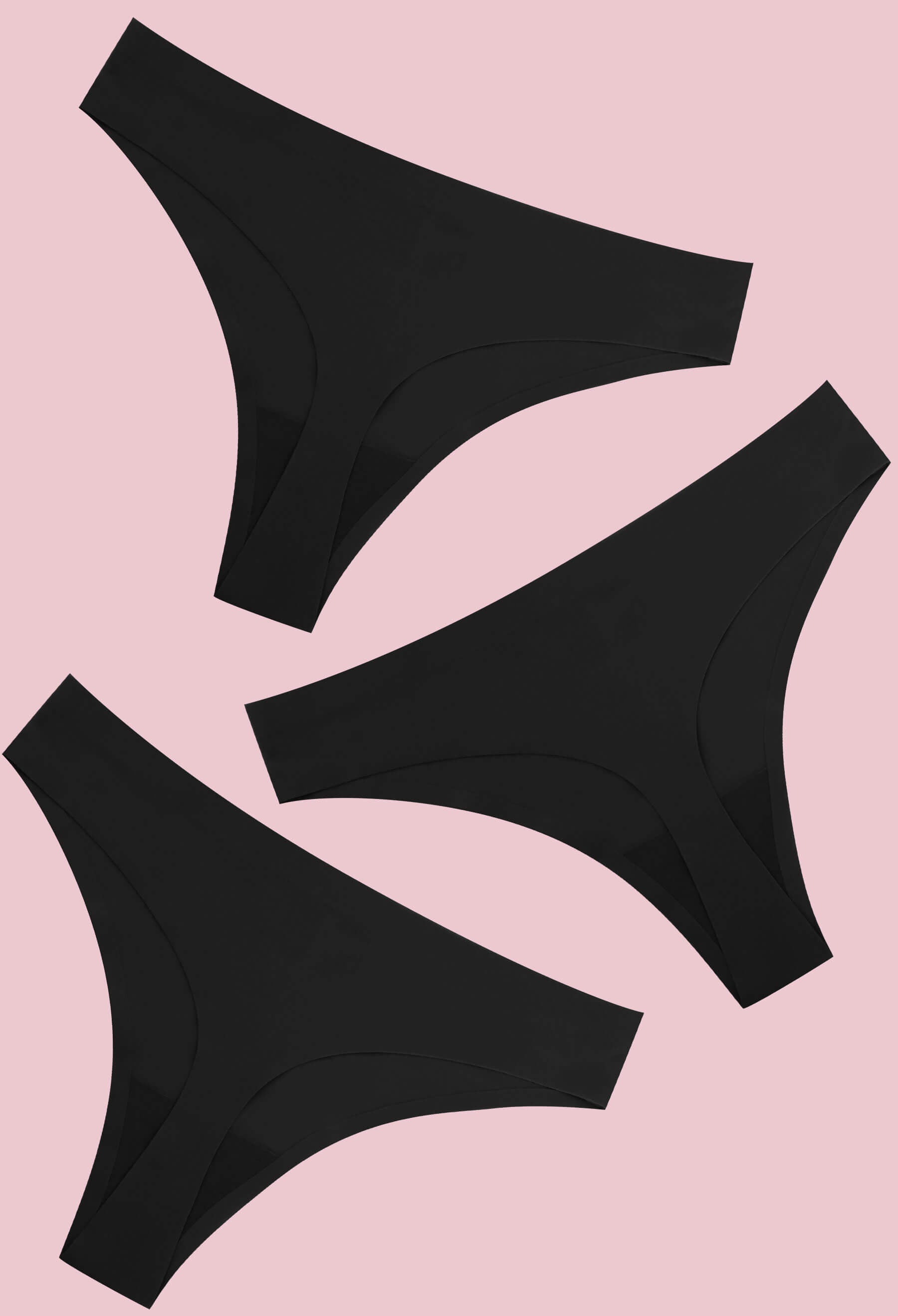Womens String Bikini Briefs/Ultra-Soft Stretch No-Show Panties, 3 Pack