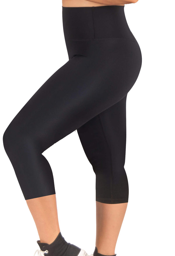 High Waisted 3/4 Capri Gym Leggings (Lint & Pet Hair Resistant)