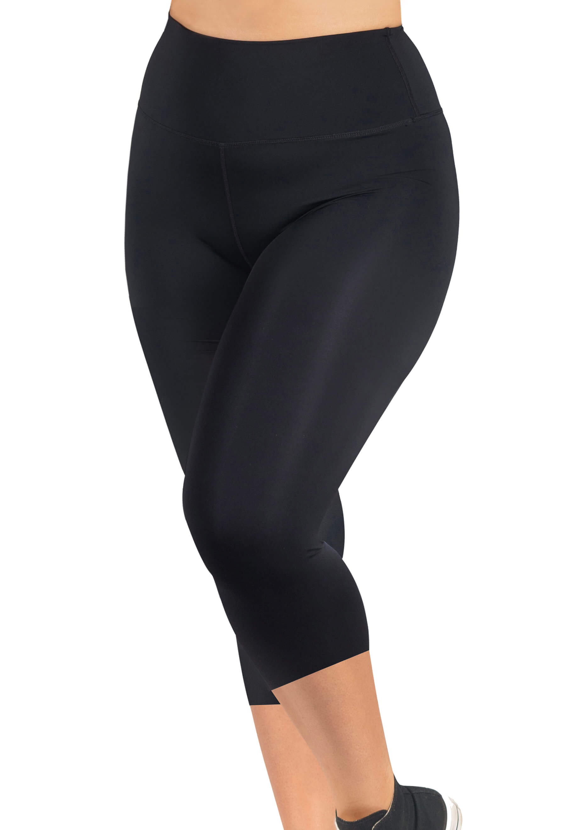Black high waisted shaping workout leggings with pockets shapewear plus size