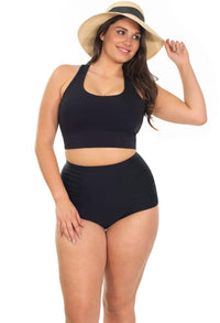 Black High Waisted Bikini Bottom