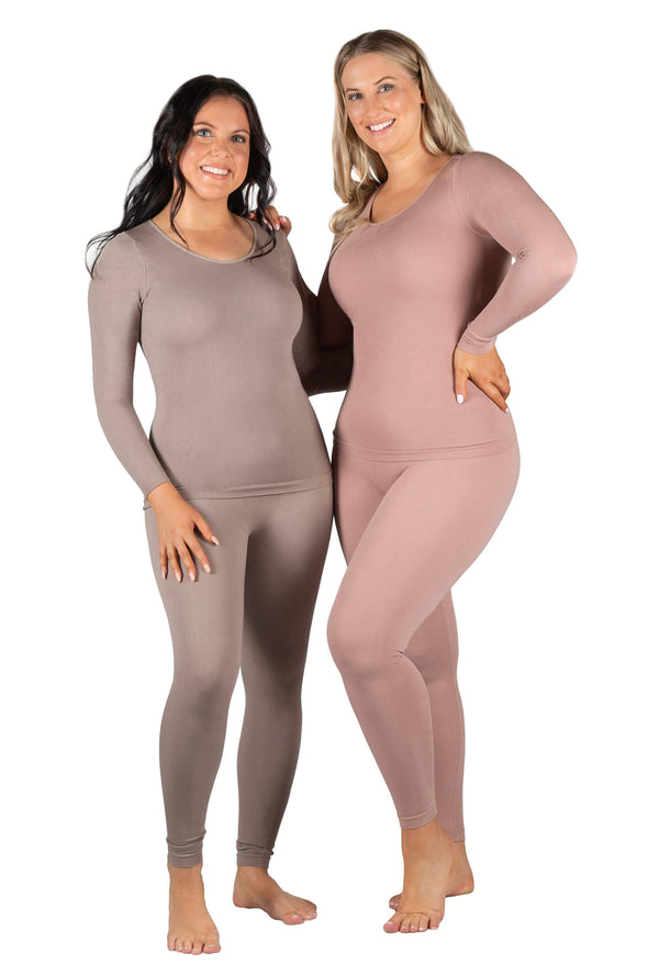 Seamless Long Sleeve Thermal Top Leggings Set Warm Winter