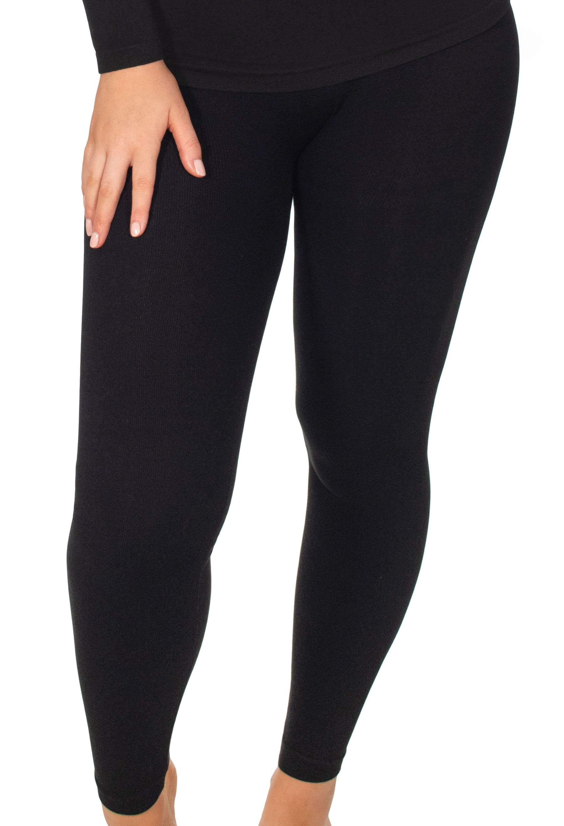Women's Plus Size Fleece Leggings Seamless Stretchy Full Length Pants