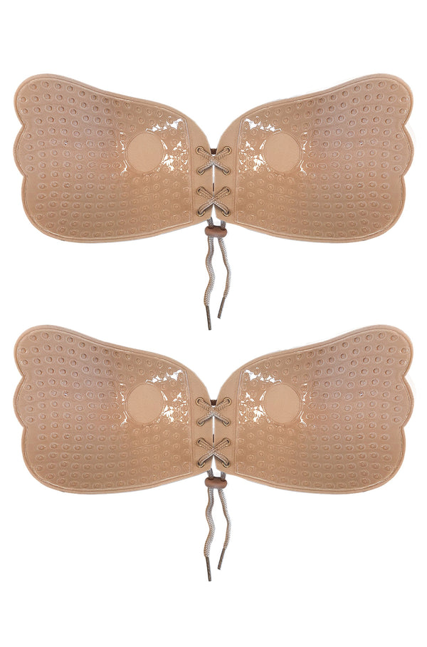 2 Pairs Nude Bust-Enhancing Strapless Bra