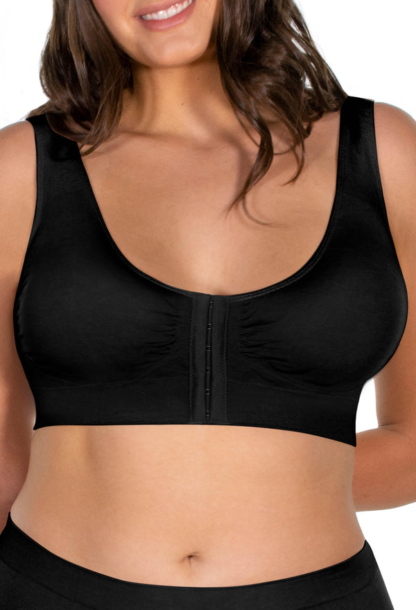 Bamboo Padded Front Closure Wire Free Bra