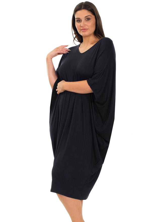 Bamboo V Neck Draped Dress + Vanilla & Coconut Stick Set