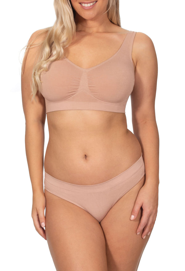 Bamboo Pull On Sleep Bra and Bikini Set