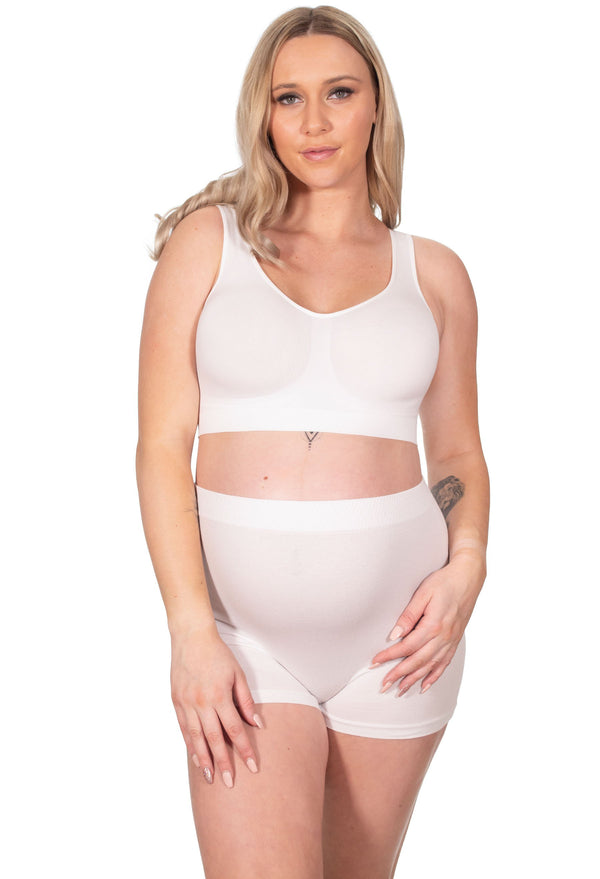 Pregnancy Wire Free High Back Pull On Crop Top - 3 Pack