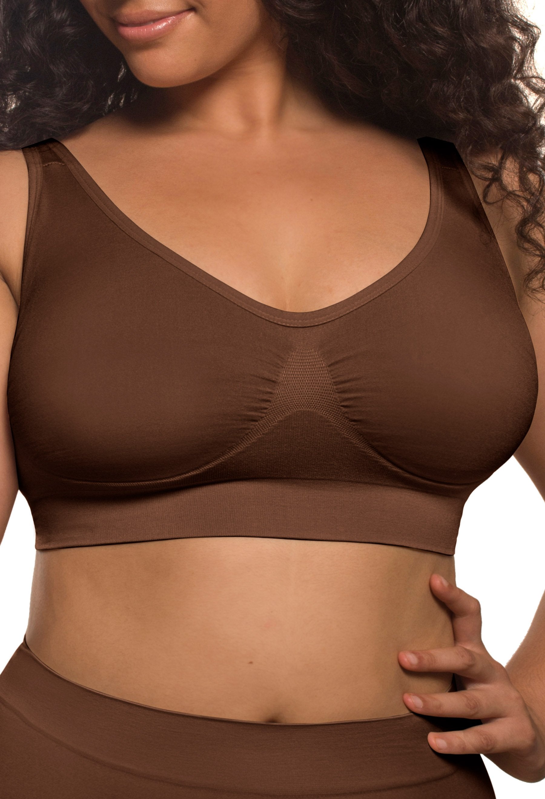 Double Lined Wire Free High Back Crop Bra (C-D-DD-E-F) Cup by B